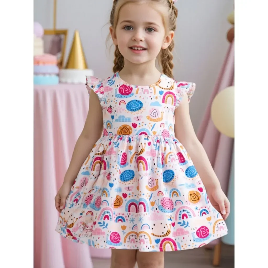 Vestido de cebra para niñas de verano con arcoíris - imagen 2