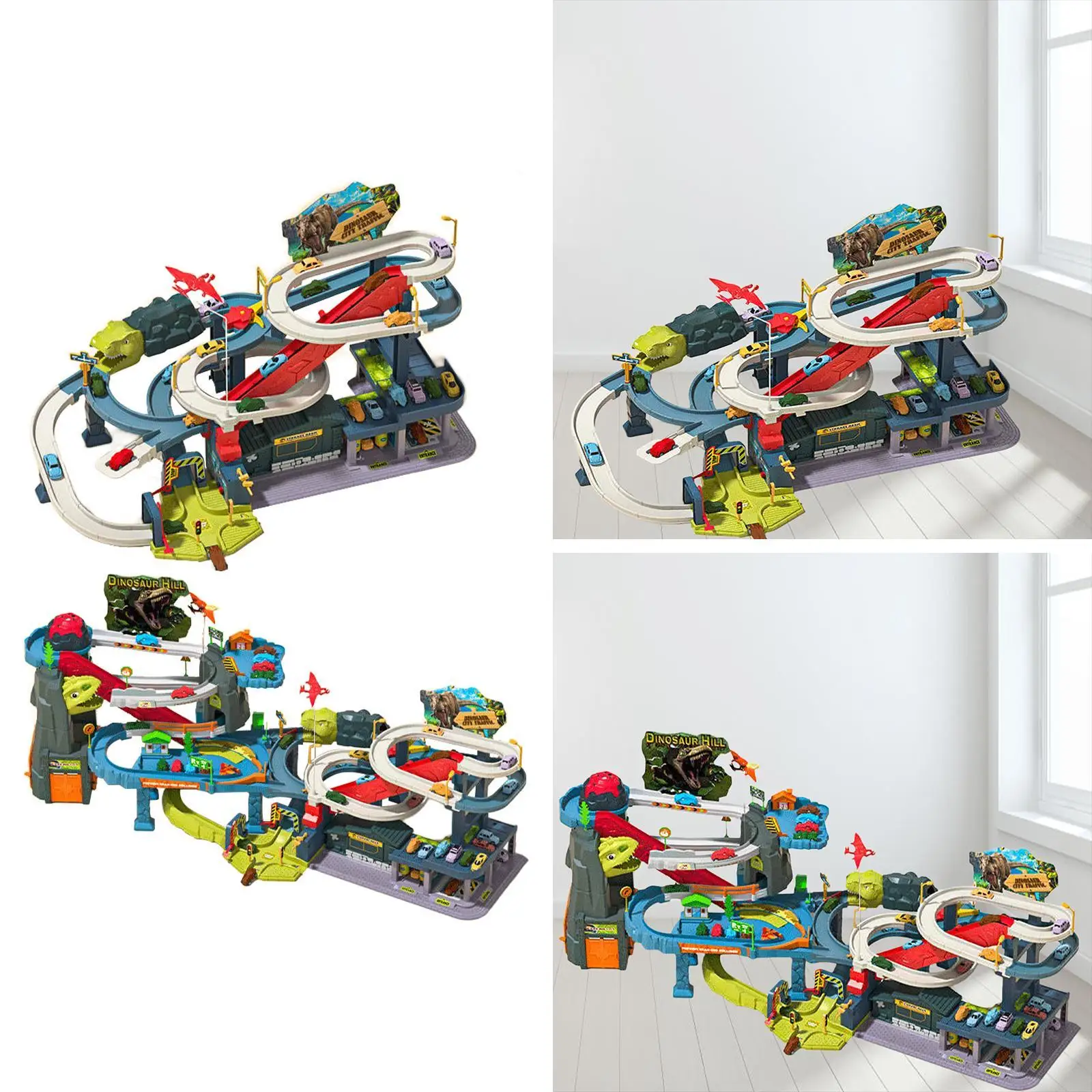 Pista de coches con dinosaurios educativa para niños y bebés - imagen 2
