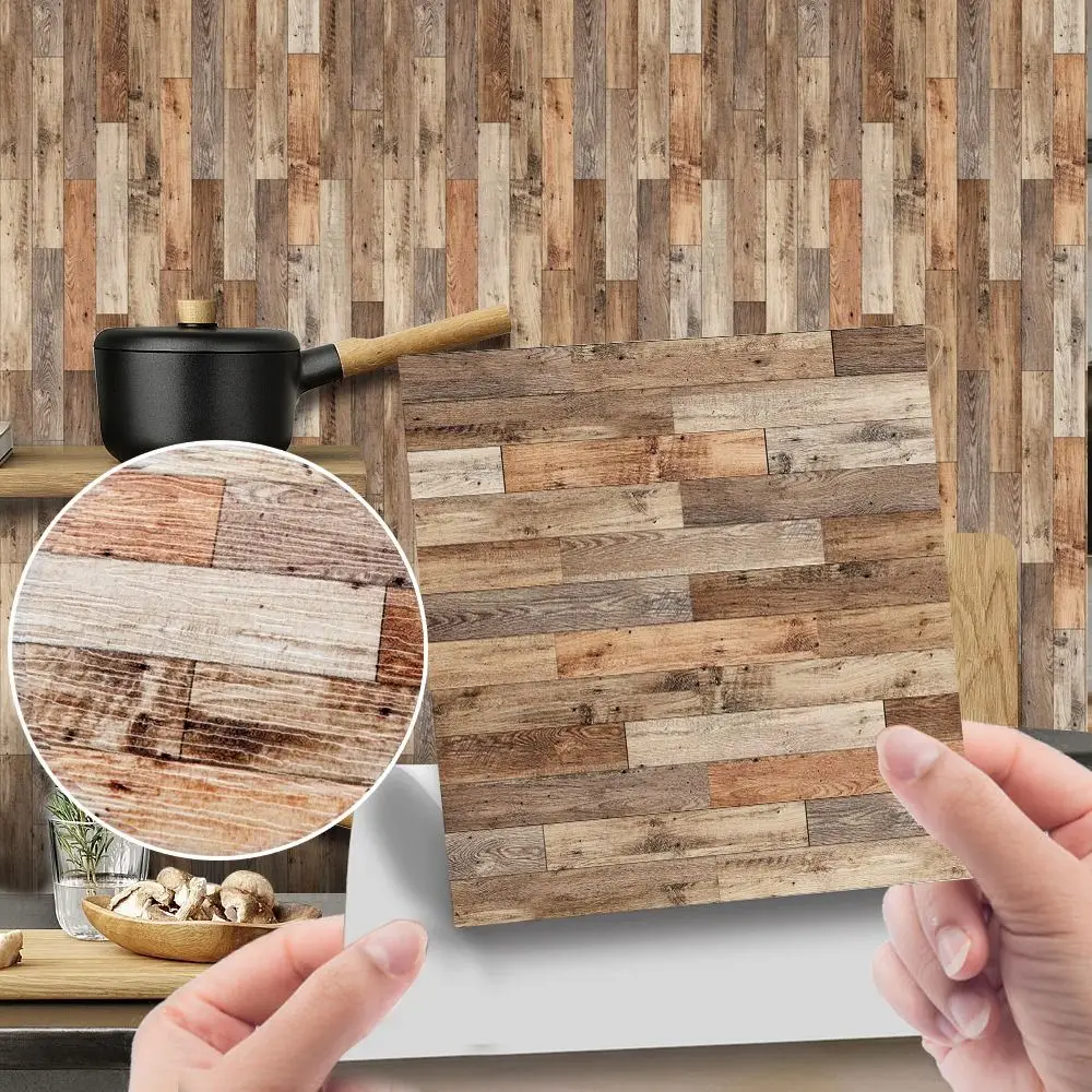 Papel pintado autoadhesivo para casa de muñecas con madera simulada - imagen 3