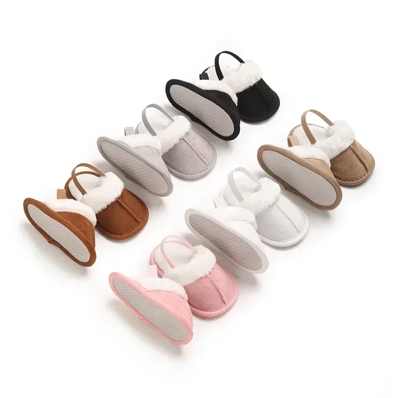 Zapatillas de invierno bebé con bordado floral y suela antideslizante - imagen 3