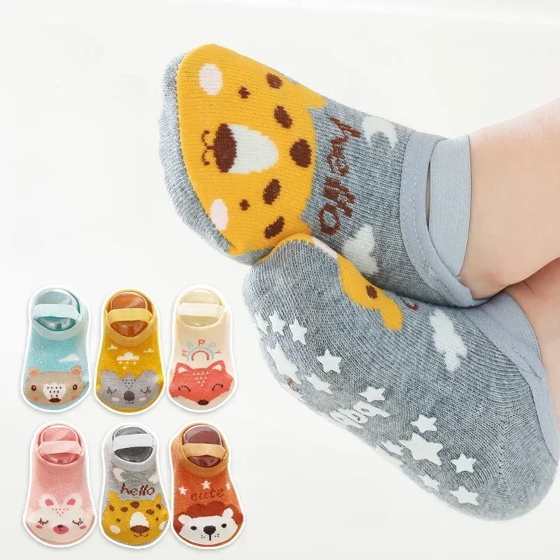 Calcetines tobilleros antideslizantes algodón suave bebé verano