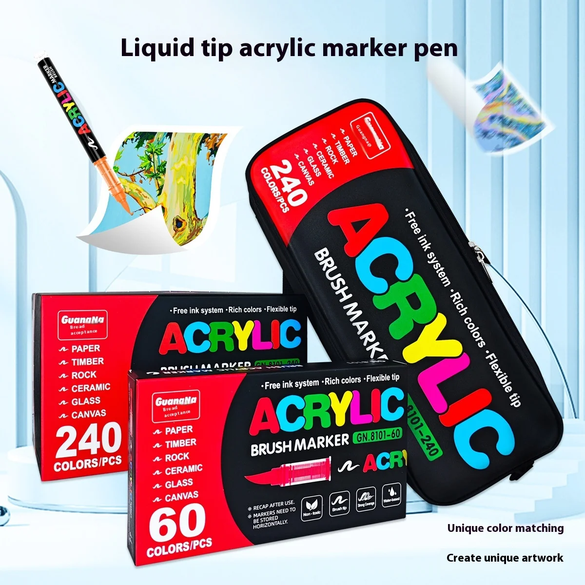 Set de pinturas acrílicas para niños con colores variados y pinceles - imagen 5