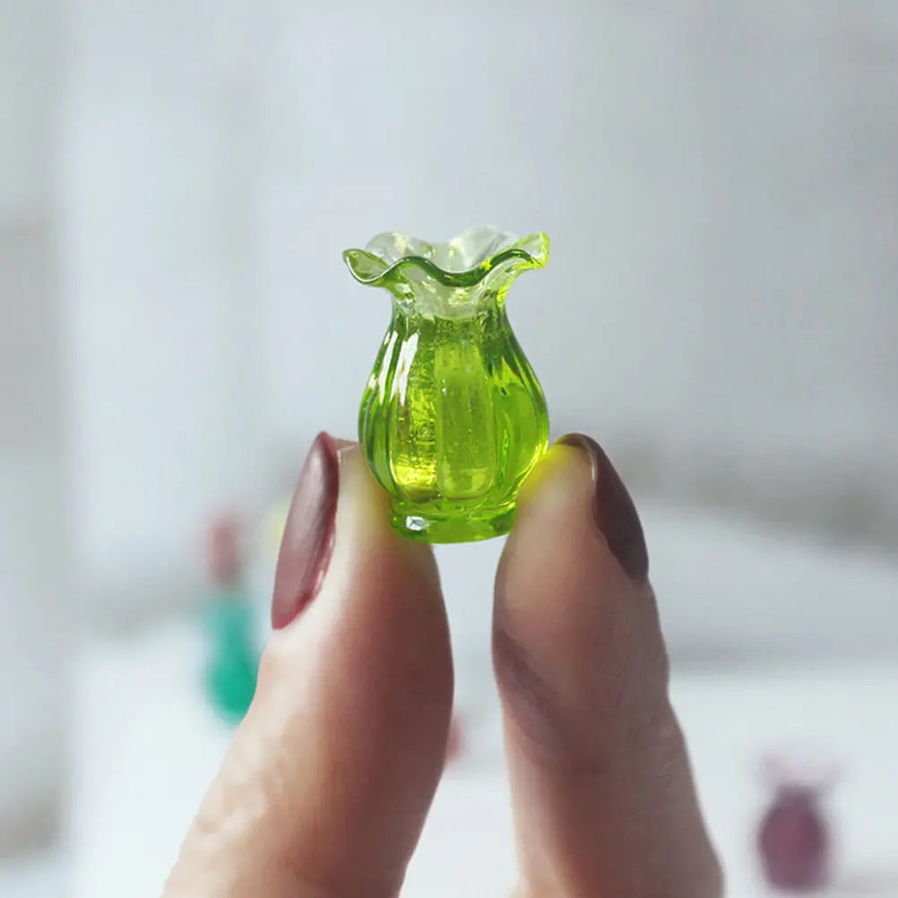 Mini jarrones para casa de muñecas: resina y cristal - imagen 3