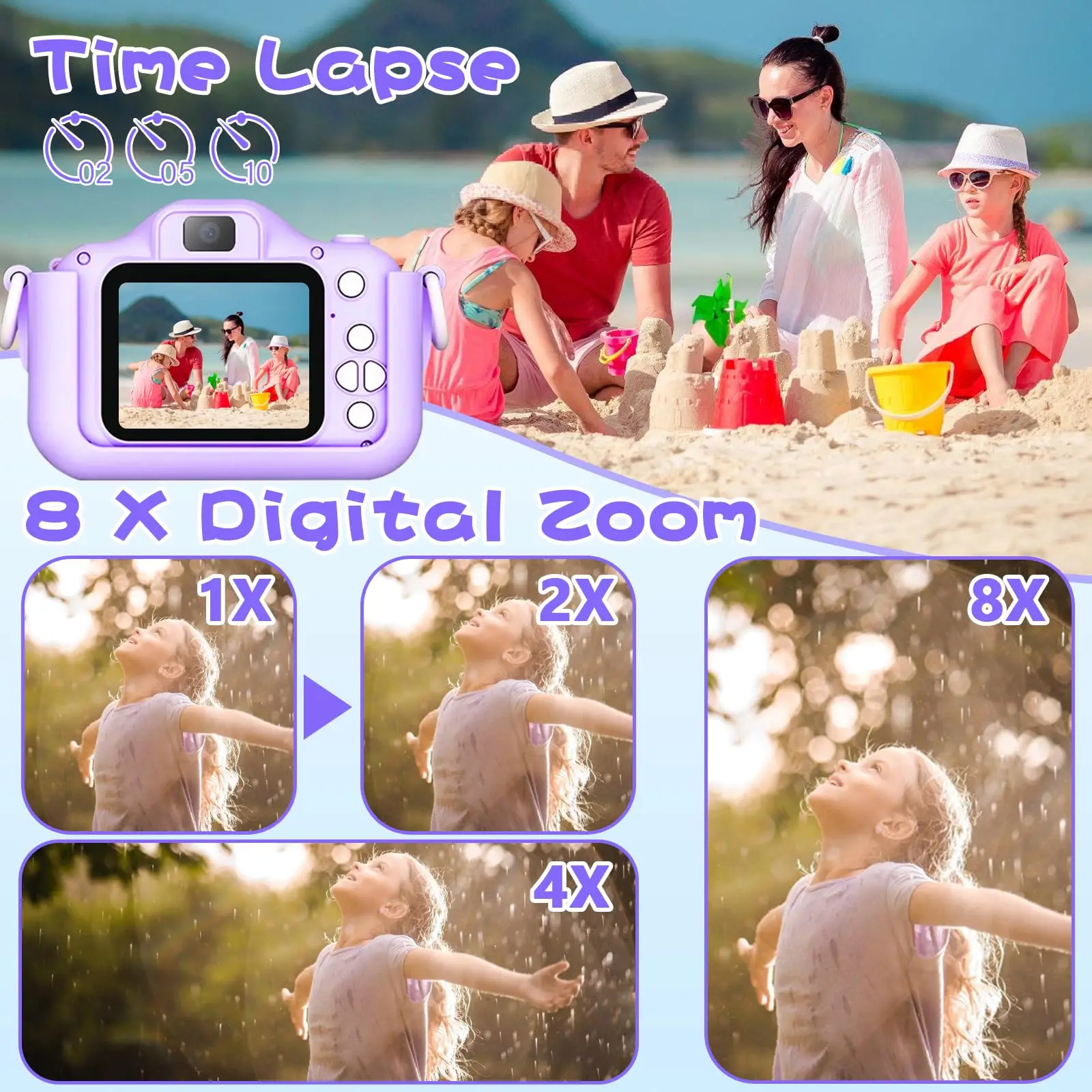 Cámara de fotos infantil unicornio – Juguete digital interactivo - imagen 5