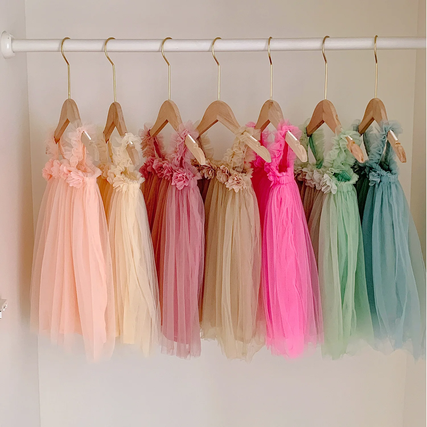 MILANCEL Vestido de malla veraniego para niña - Estilo tutú floral - imagen 5