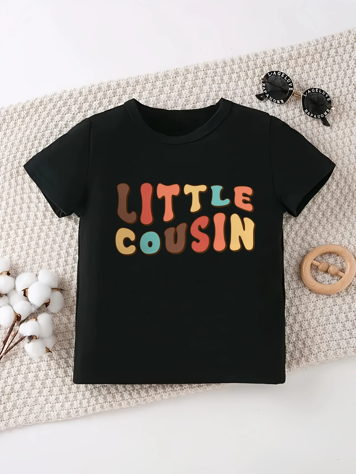 Camiseta de manga corta con estampado Big Cousin Little Cousin - imagen 4