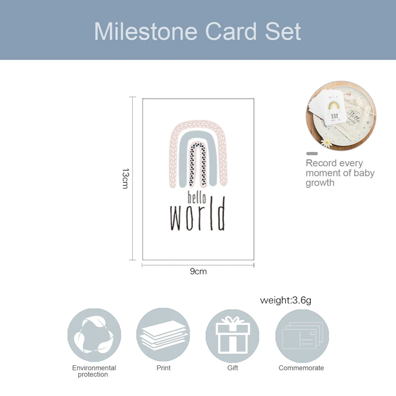 Tarjetas de nacimiento para bebé – Set fotografía neonatal - imagen 2