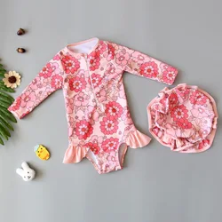 Traje de baño manga larga para bebé niña – Cremallera y secado rápido