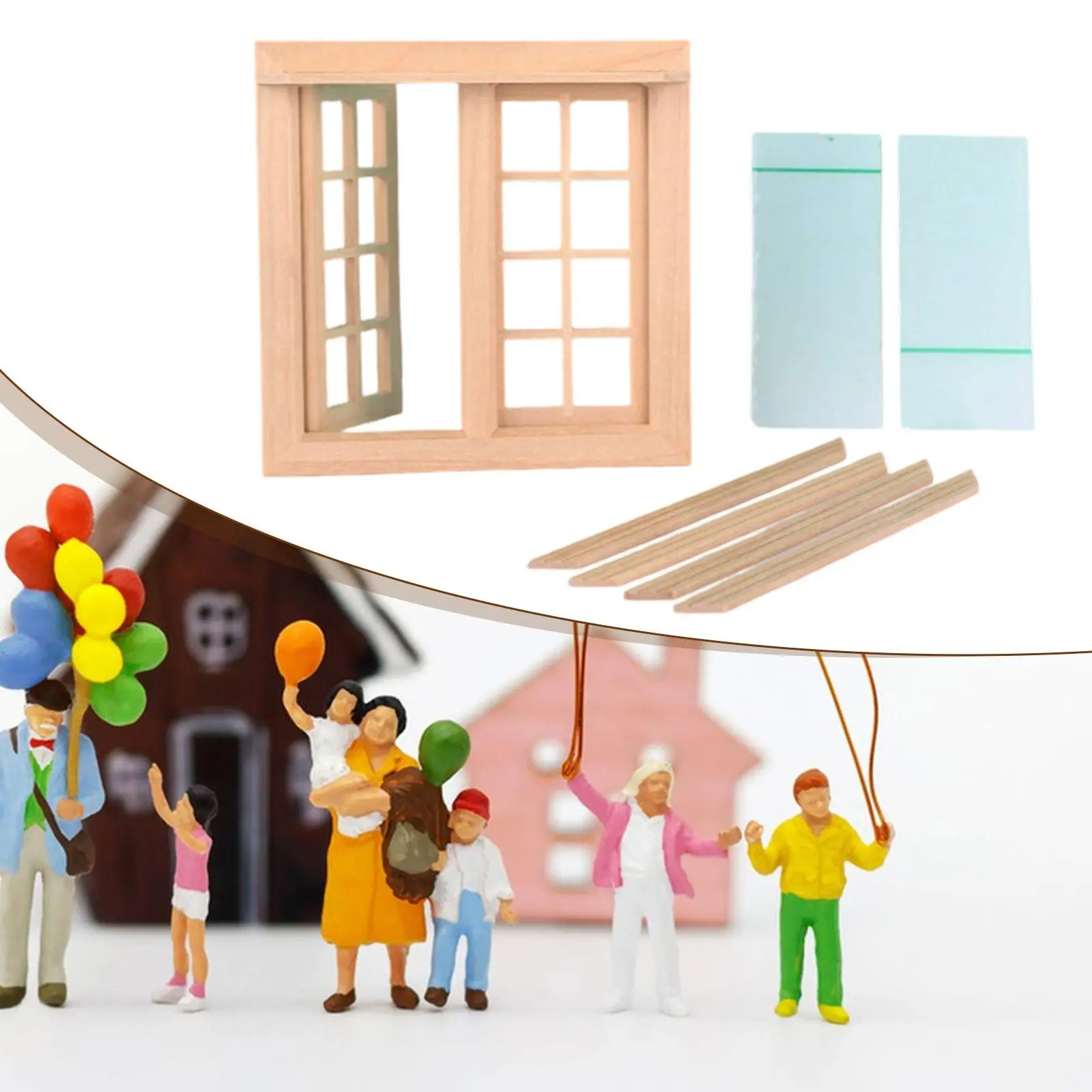 Ventana para casa de muñecas en miniatura – accesorio de simulación