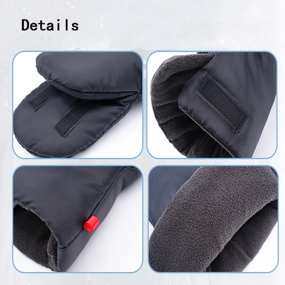 Guantes de lana de cordero acolchados para cochecito de bebé - imagen 3