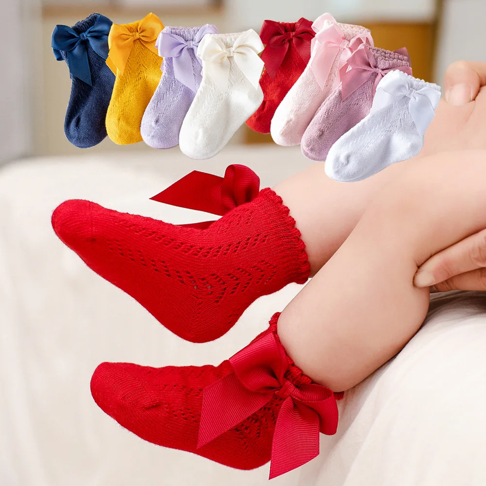 Calcetines bebé niña de algodón con lazo - imagen 2