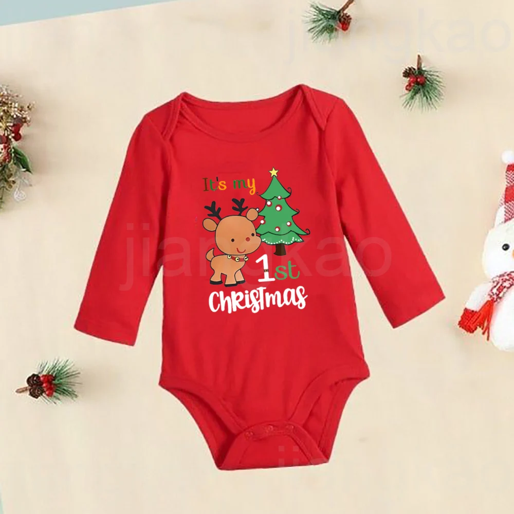 Body de algodón con ciervos para bebé – Ideal para bautizo y Navidad - imagen 3