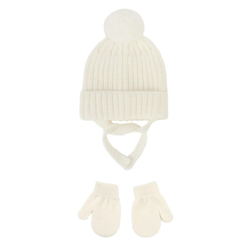 Conjunto de gorro y guantes en color rosa