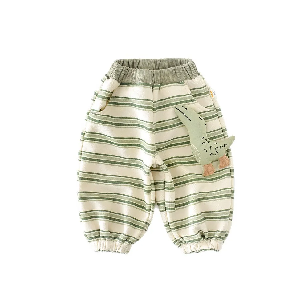 MILANCEL pantalones deportivos bebé primavera con dinosaurios y rayas - imagen 2