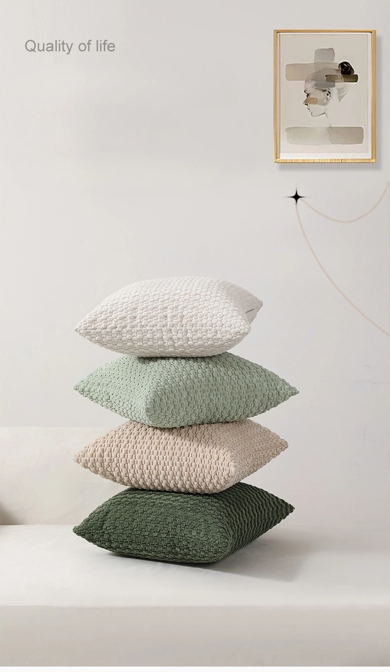Funda de almohada en pana con textura 3D