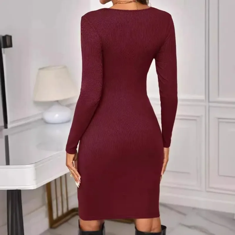 Vestido bebé manga larga algodón para niña – Color liso y suave - imagen 2