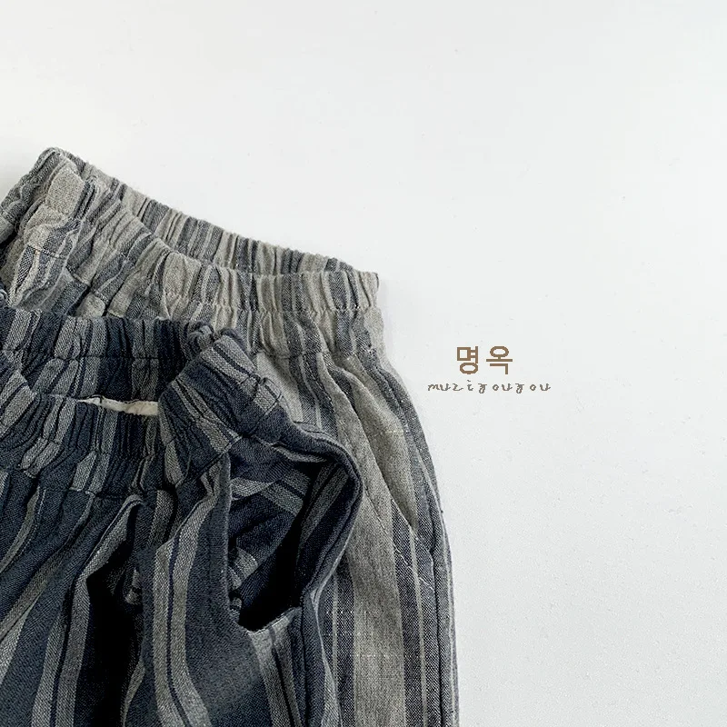Pantalones a rayas estilo harén para niños de otoño e invierno - imagen 2