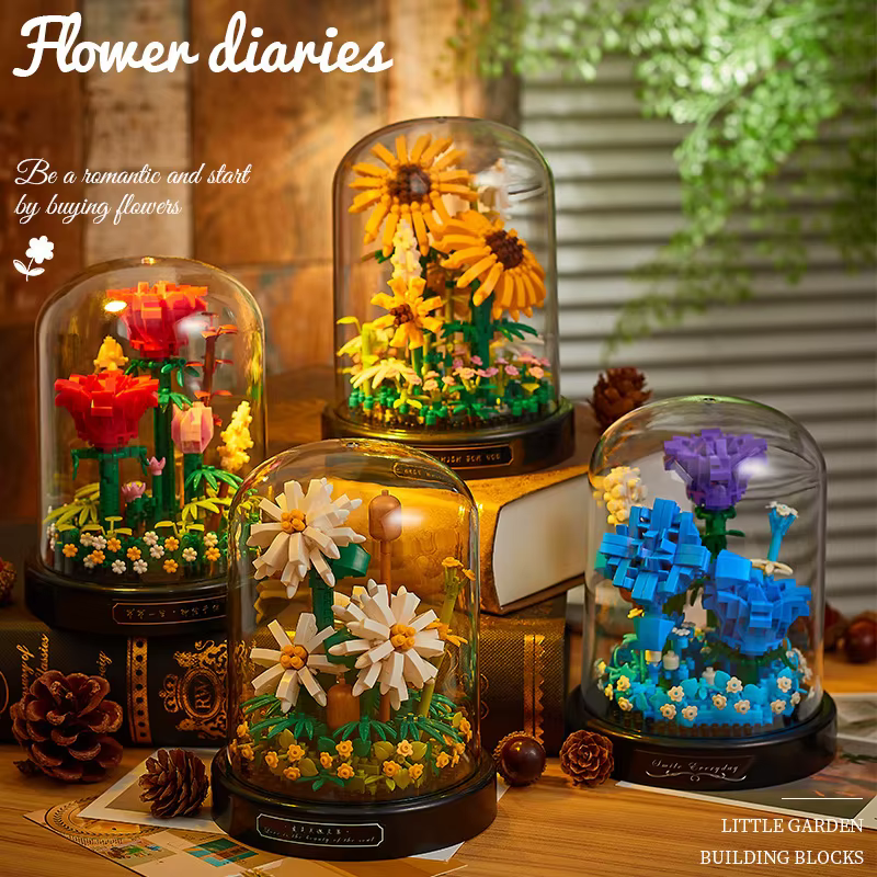 Bloques de construcción flores vida eterna con mini ladrillos niños - imagen 4