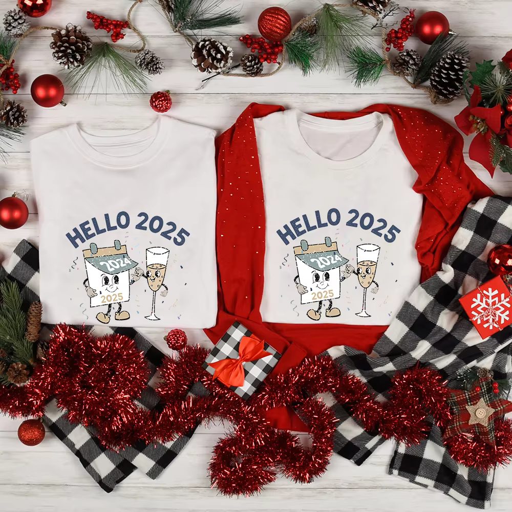 Conjunto Familiar Estampado Año Nuevo para Mamá, Papá y Bebé - imagen 3