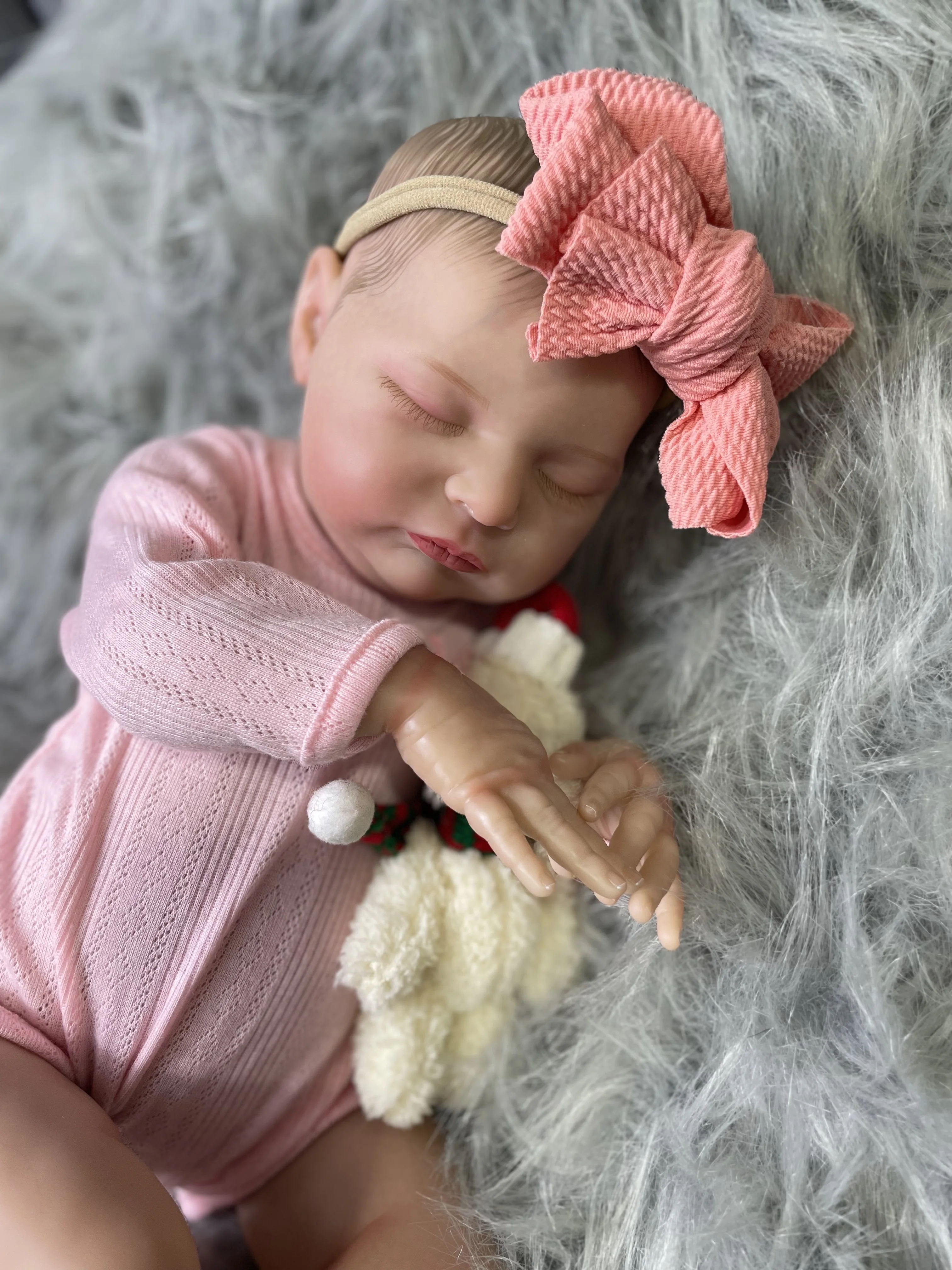 Muñeca Reborn realista de pelo natural enraizado para niñas - imagen 5