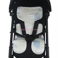Funda de asiento transpirable de seda helada para cochecito bebé