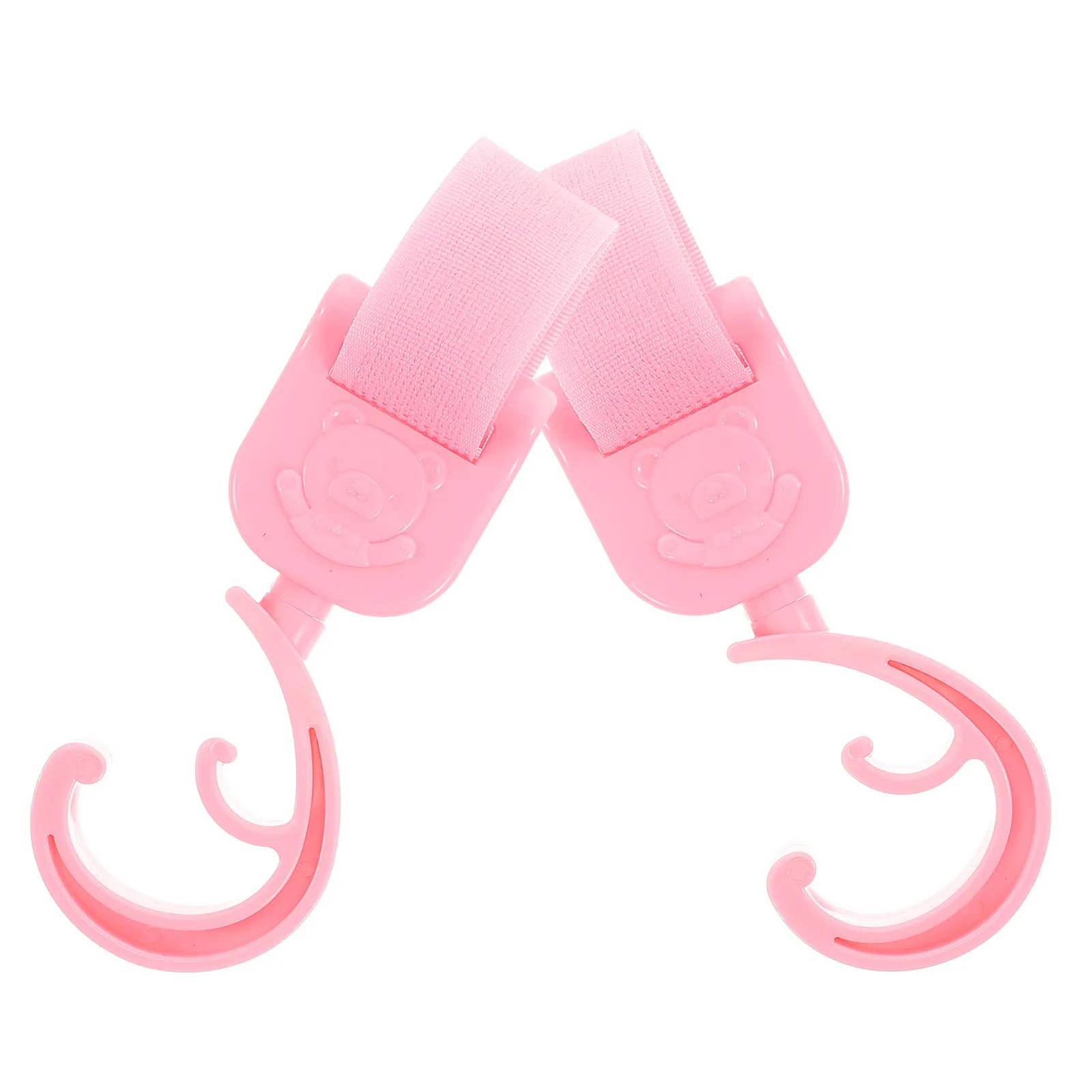 Ganchos para cochecito con mosquetón giratorio y clips carrito rosa - imagen 5