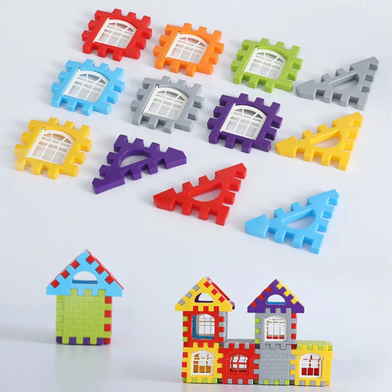 Bloques de construcción de plástico de colores para niños – Casa puzzle - imagen 5