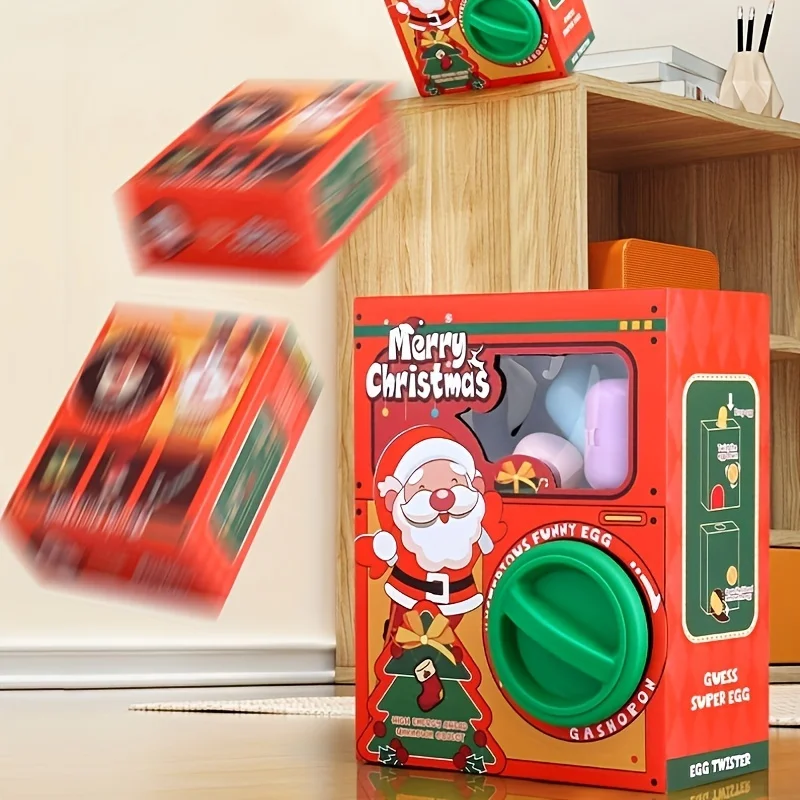 Huevo giratorio de madera con reno – Juguete navideño para niños - imagen 3