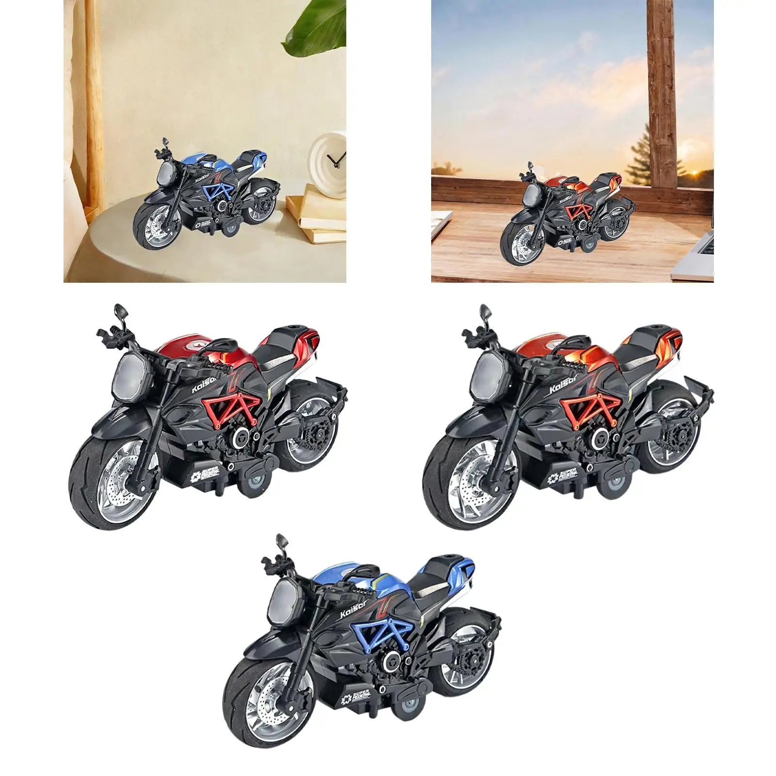 Moto de juguete para niños de aleación con retroceso y colección - imagen 4