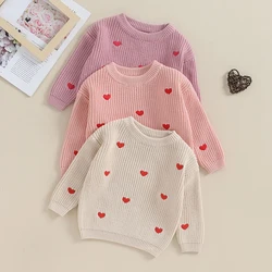 Jersey manga larga niña recién nacida punto suave bordado corazón