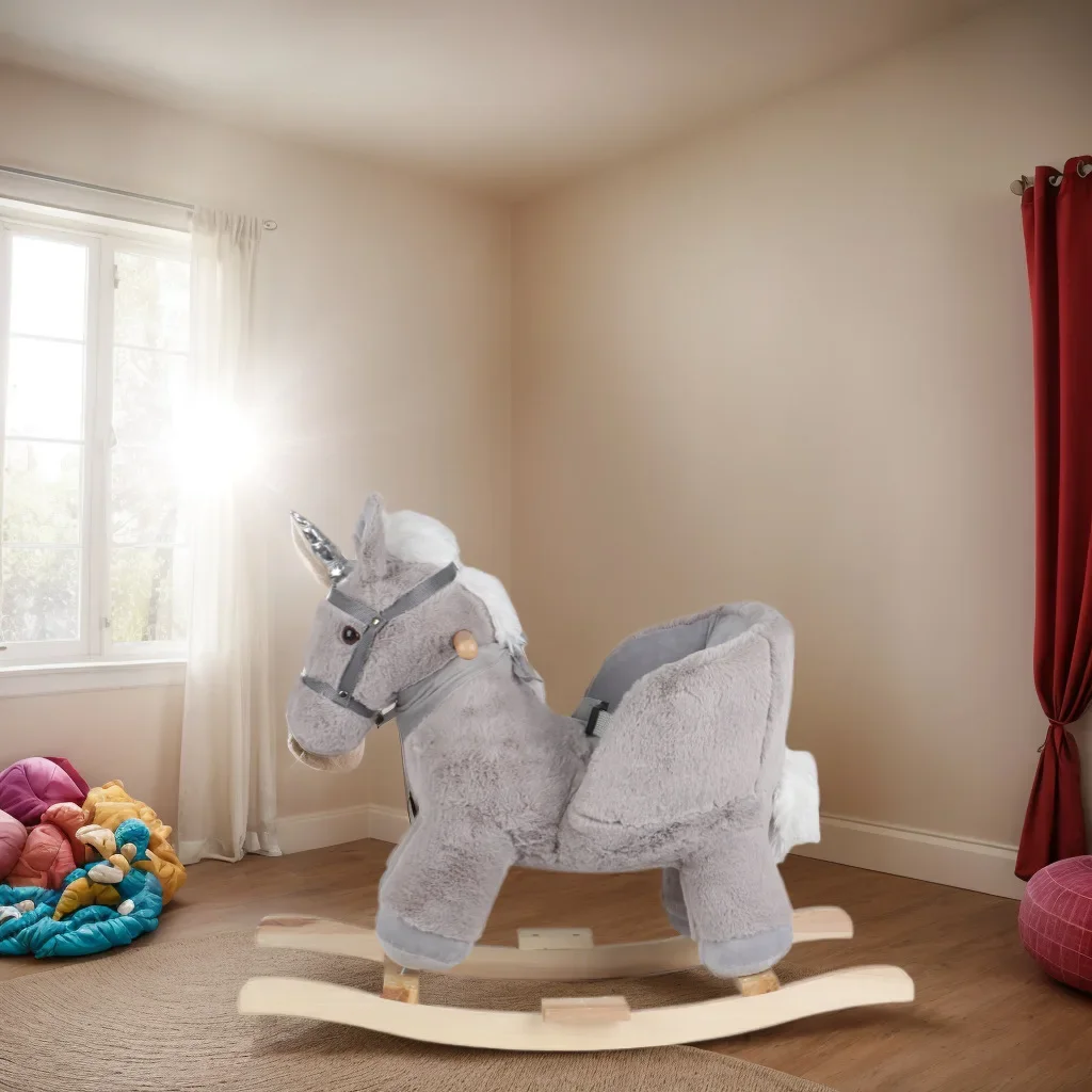Unicornio infantil para balancín con peluche