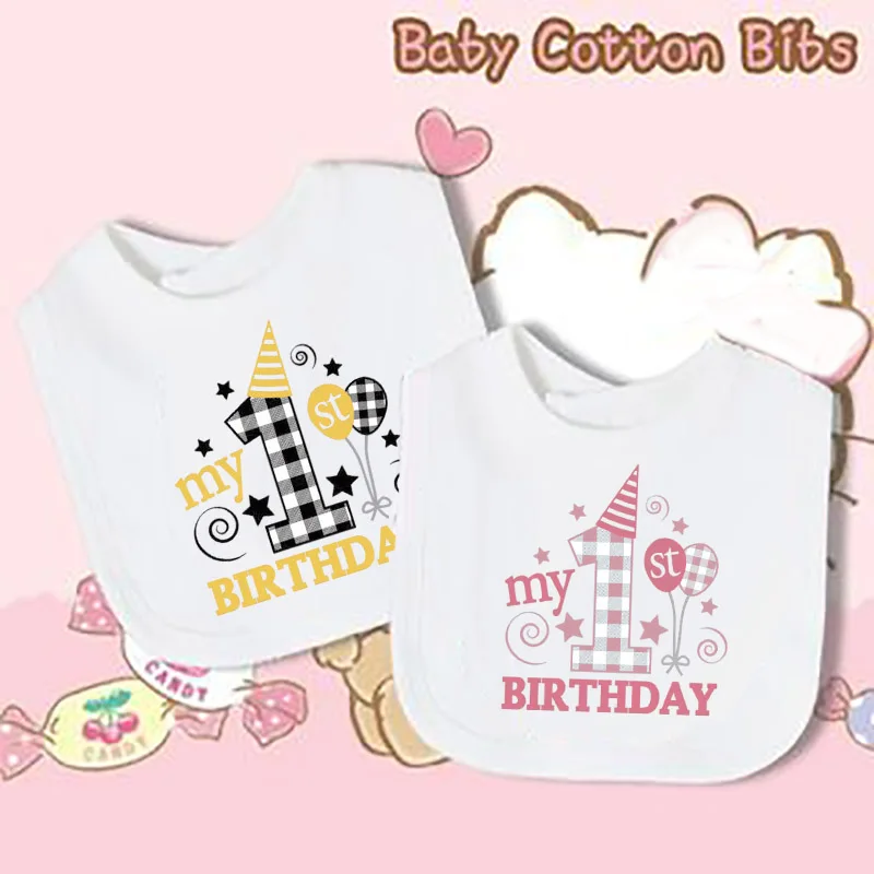 Babero de algodon para bebe - Primer cumple y regalo bautizo - imagen 2