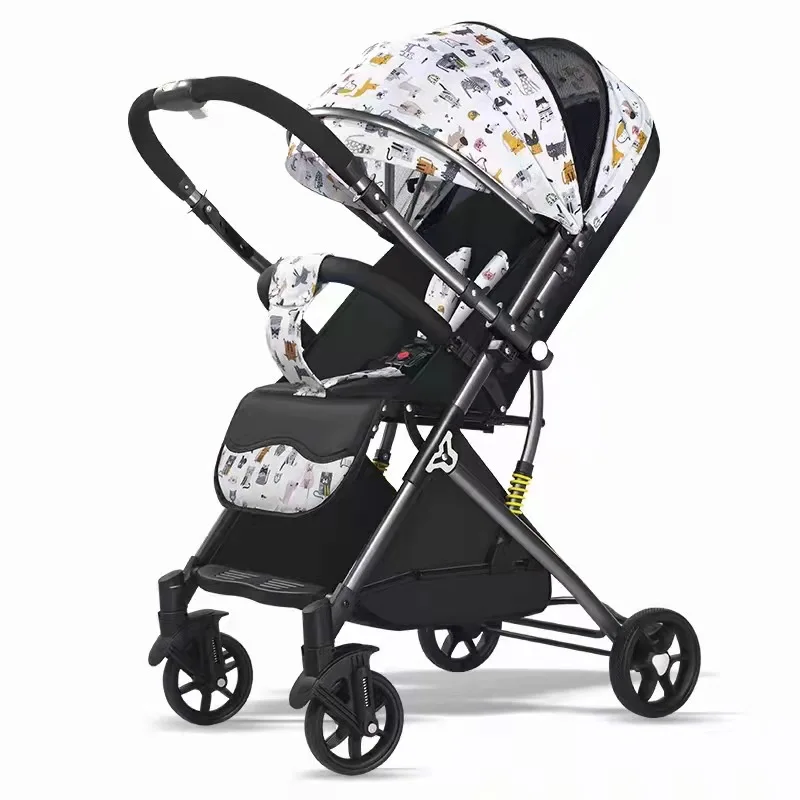Cochecito de bebé ligero y plegable con asiento reclinable – práctico