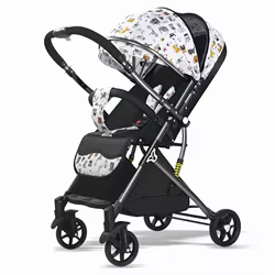 Cochecito de bebé ligero y plegable con asiento reclinable – práctico