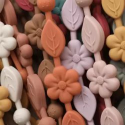 Cadena de chupete de silicona ajustable antipérdida marrón