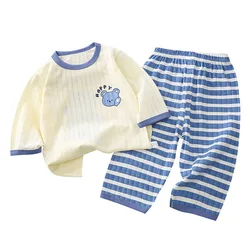 Pijama de verano algodón suave con estampado de pandas y gatitos