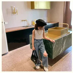 Pantalón vaquero niña MILANCEL – Cintura alta corte ancho