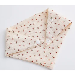 Babero triangular de algodón para bebé – Estampado floral