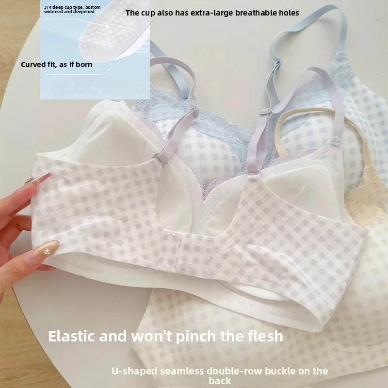 Ropa interior de encaje sin costuras ligera de verano para mujer - imagen 2