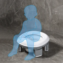 Orinal portátil de silicona para bebé tres en uno plegable azul