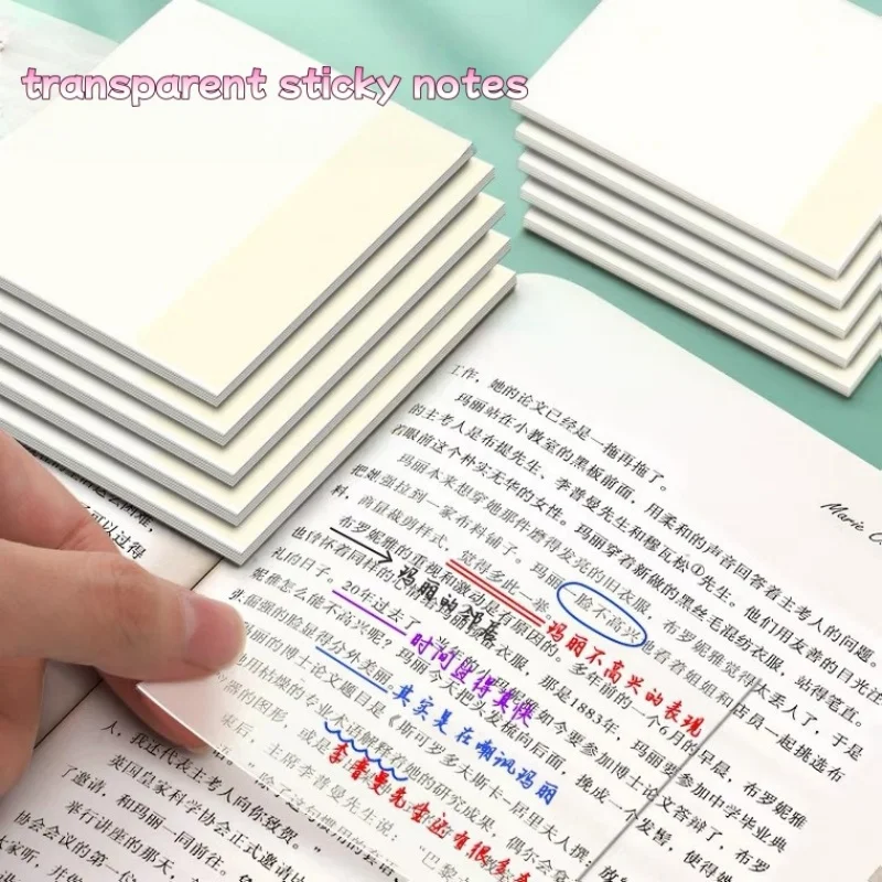 Notas adhesivas transparentes resistentes para cuadernos y oficina - imagen 5