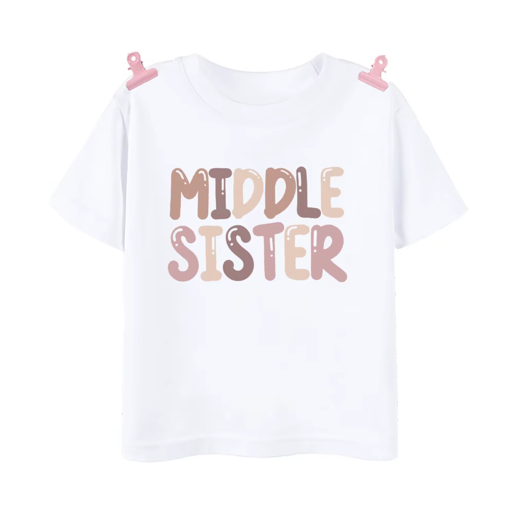 Camiseta de verano con estampado a juego para hermanas niñas - imagen 3