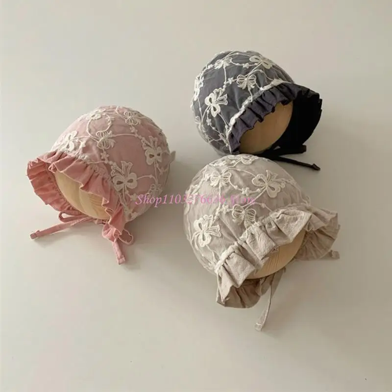Sombrero de encaje para bebé estilo princesa para fotos - imagen 5
