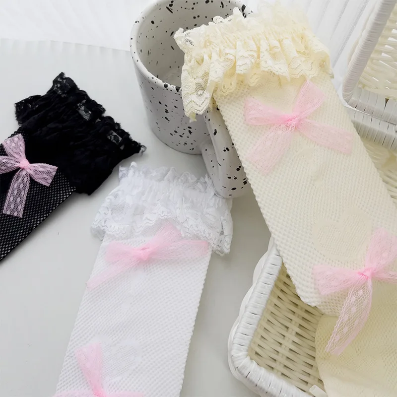 Calcetines con volantes y lazo para niña – estilo Lolita - imagen 5