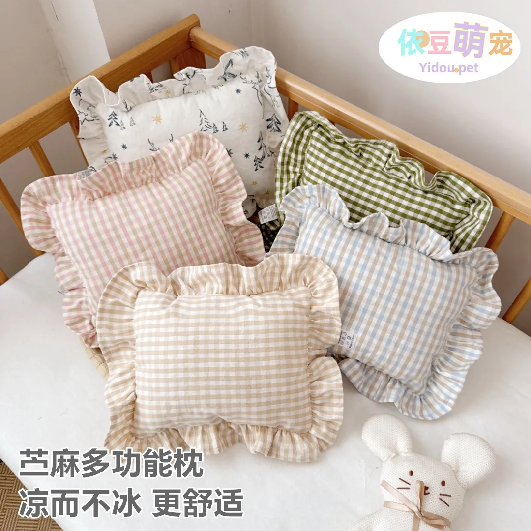Almohada bebé estilo nórdico con volantes y cojín de algodón lavable - imagen 4
