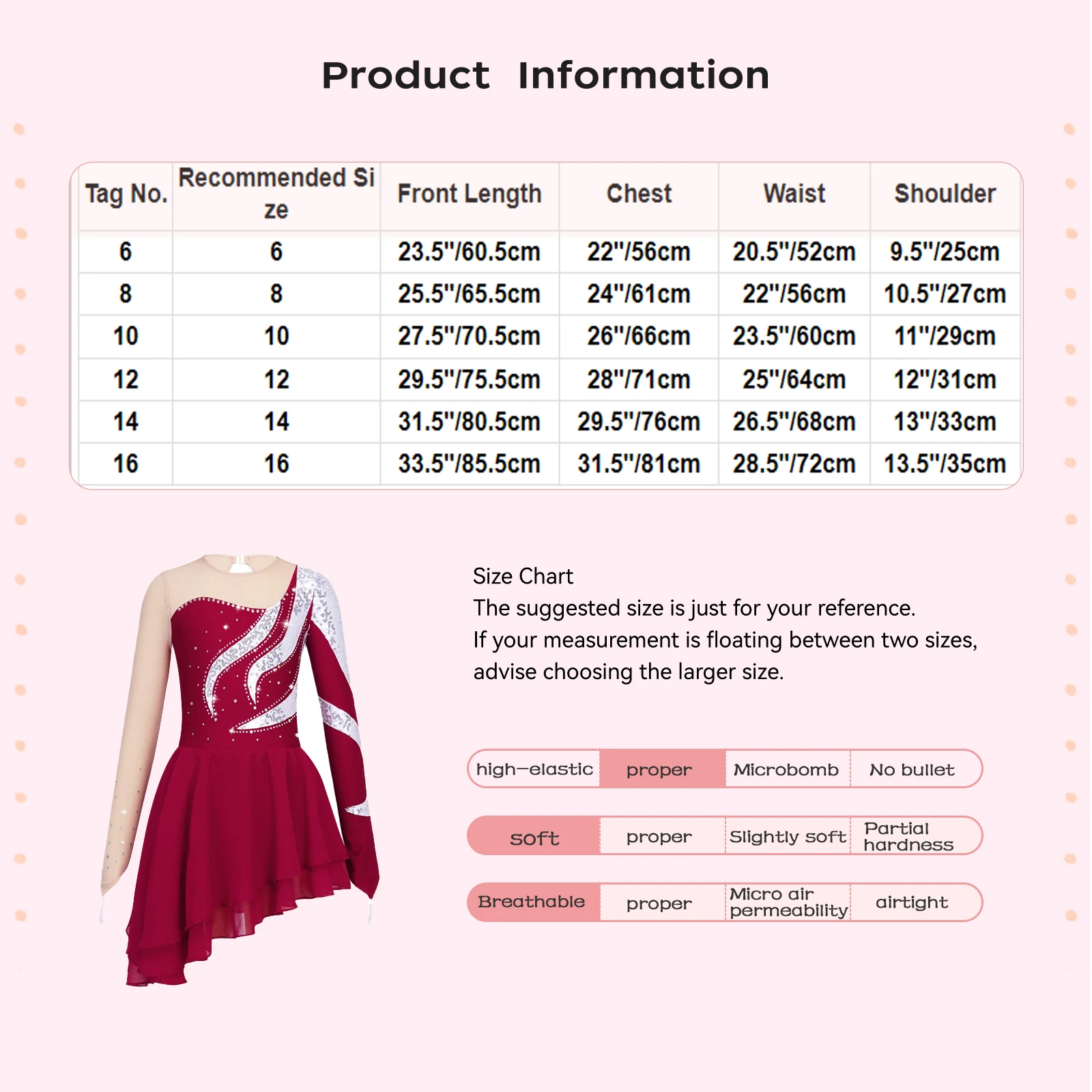 Vestido de ballet para niñas con malla transparente y lentejuelas - imagen 2