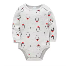 Mono bebé algodón con diseño pingüino para recién nacido suave cómodo
