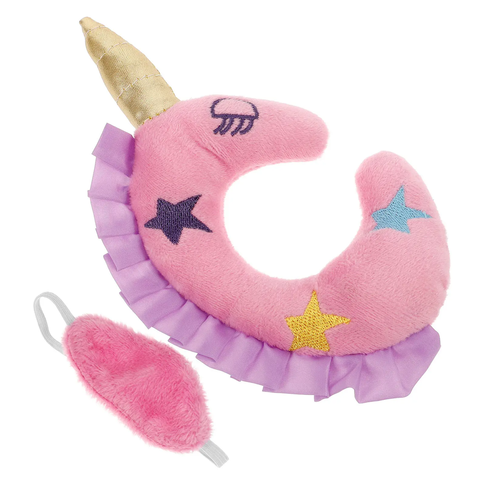Almohada de viaje en U para bebés con máscara de ojos unicornio - imagen 3