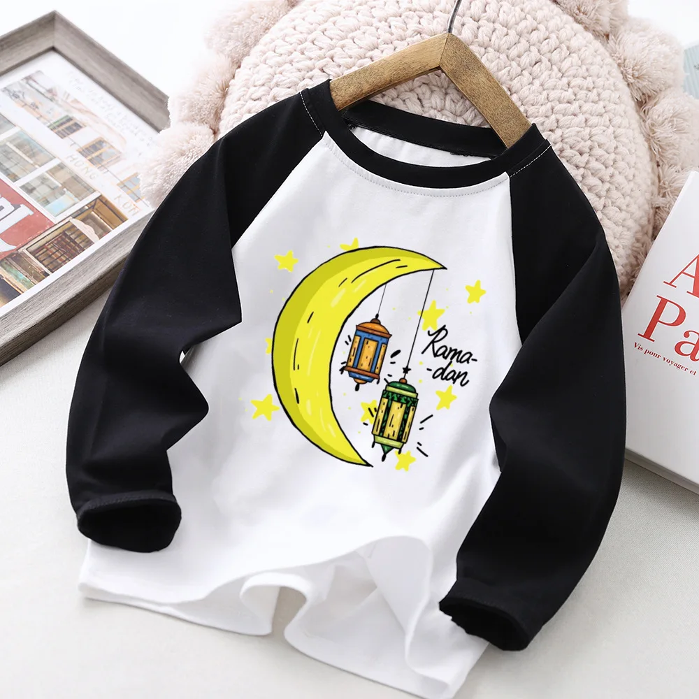 Camiseta de niño con estampado Eid Mubarak – manga raglán vacaciones - imagen 2