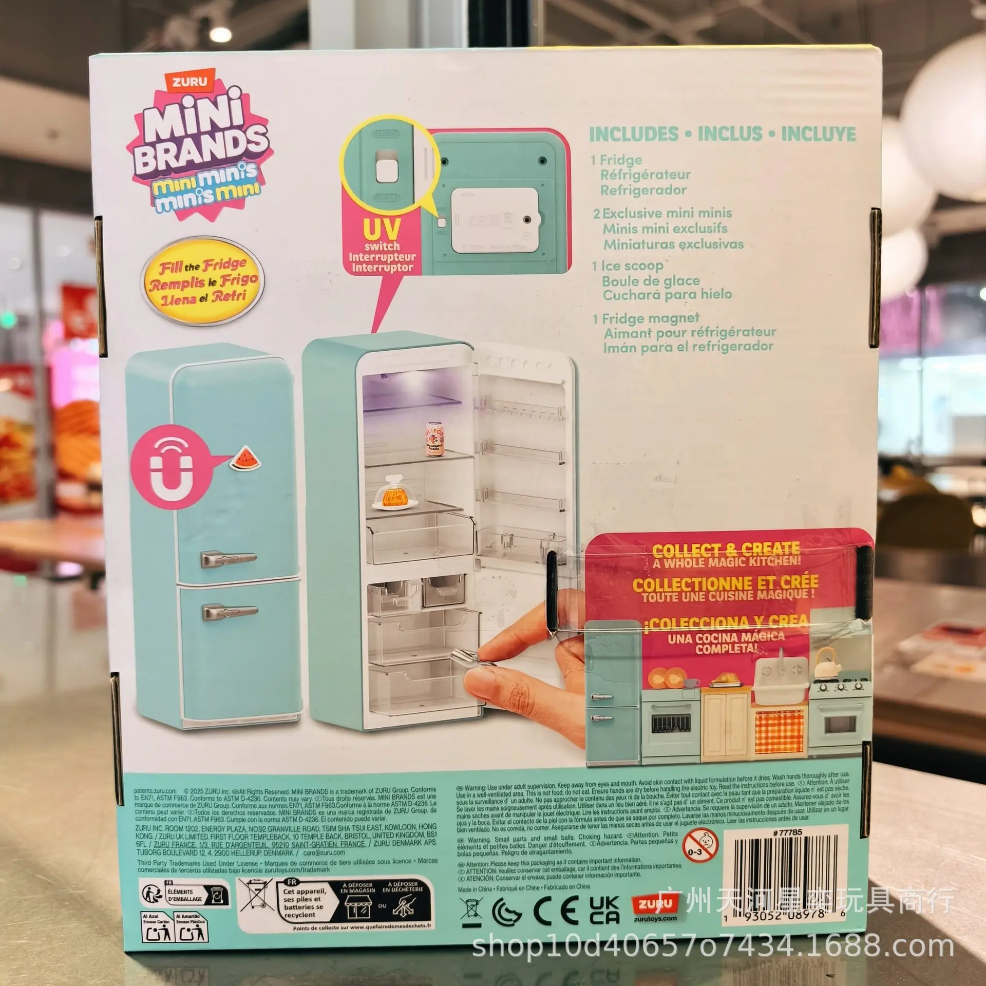 ZURU Mini Brands Nevera de juguete con luz LED y comida miniatura - imagen 2